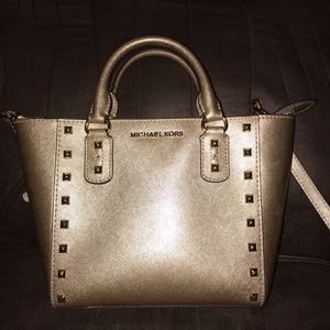 Gold Studded Michael Kors Purse